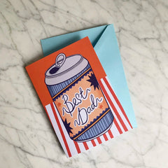 Kay Train Best Dad Beer Can Greeting Card