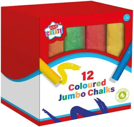 Kids Create 12 Coloured Jumbo Chalks
