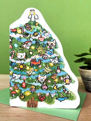Laura Skilbeck Christmas Tree Cat Card