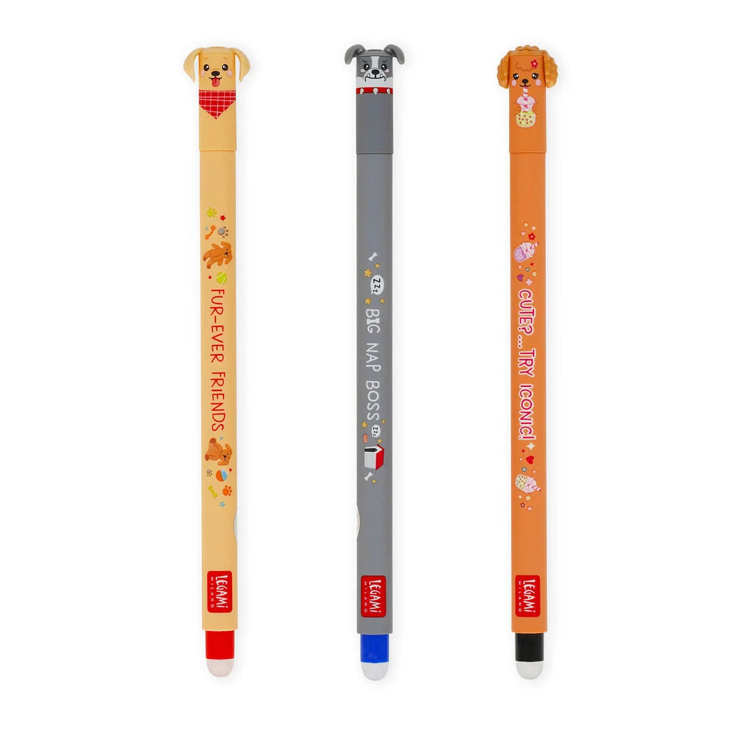 Legami Set of 3 Erasable Pens Fur-ever Friends
