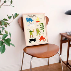 Little Black Cat Illustrated Goods British Isles Folklore Print