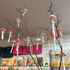 Mushroom Christmas Tree Ornaments Assorted Mix of 5 By Melanie Vincent