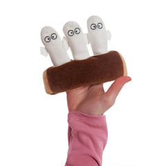Moomin Hattifatteners on Log Finger Puppets