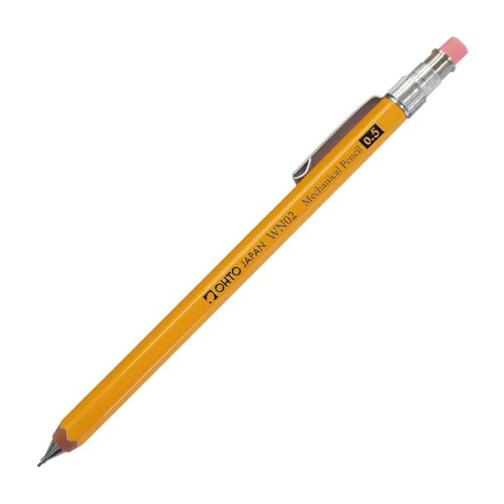 OHTO Japan WN02 Wooden Mechanical Pencil Yellow
