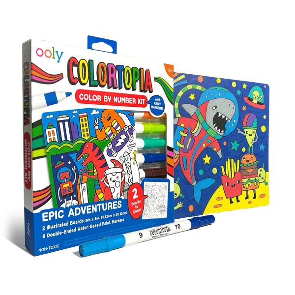 OOLY Colortopia Colour By Number Paint Marker Kit - Epic Adventures