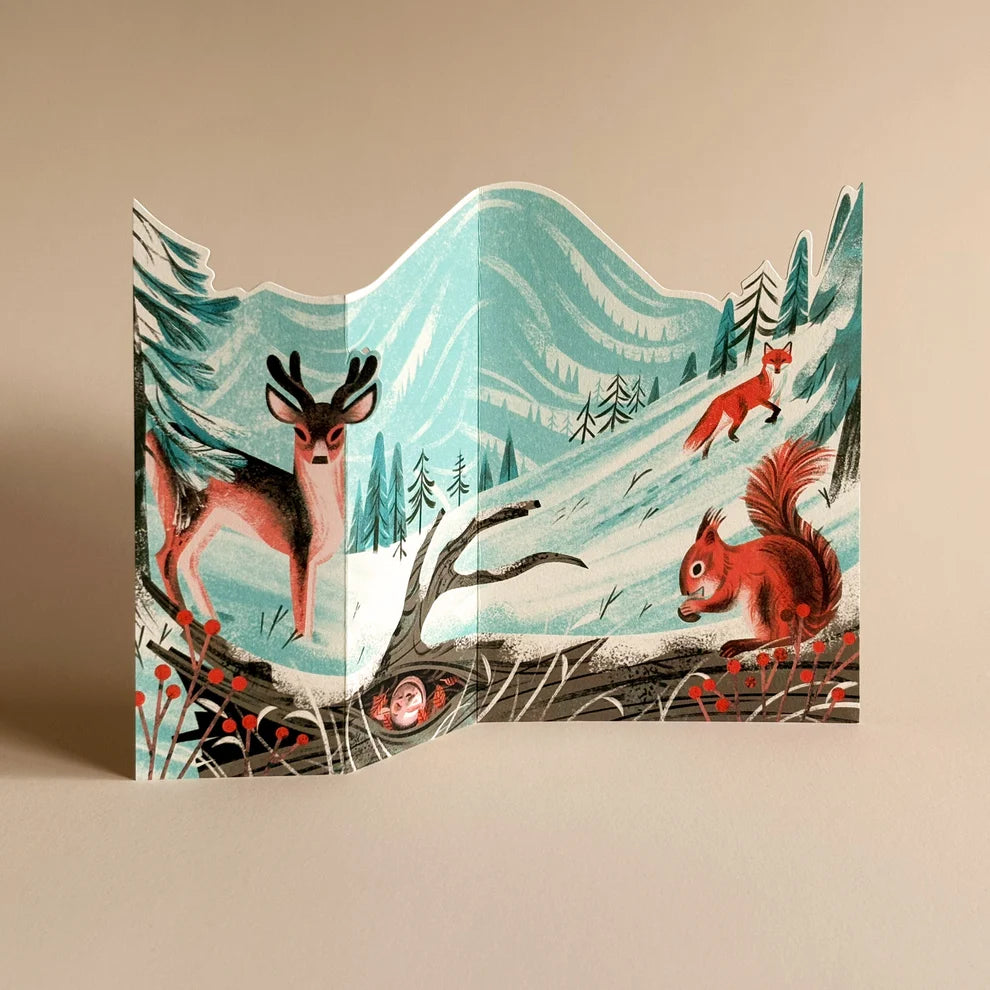 Olive Press Winter Hike 3D Christmas Card