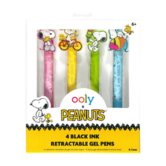 OOLY x Peanuts Black Ink Retractable Gel Pens Set of 4