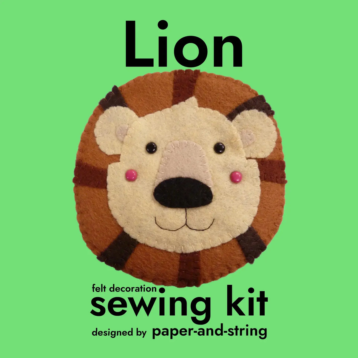 Paper-And-String Lion Felt Decoration Sewing Kit