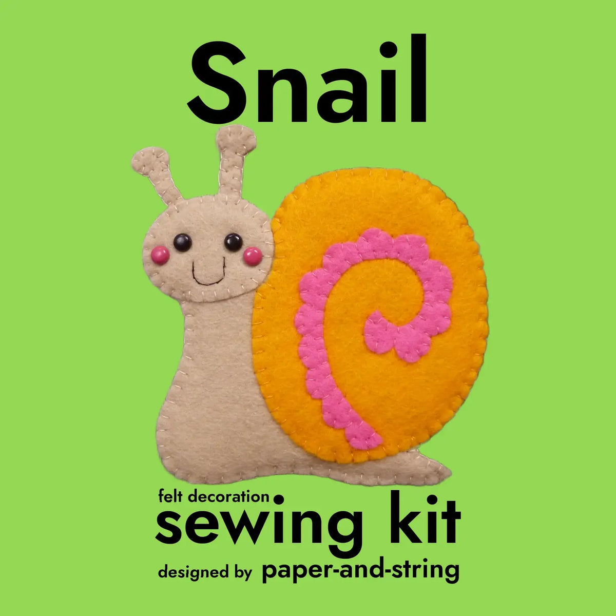 Paper-And-String Snail Felt Decoration Sewing Kit