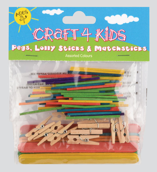 Assorted Lolly Sticks, Pegs and Matchsticks