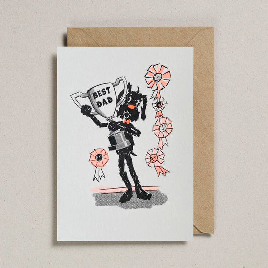 Rusty Studio Best Dad Riso Print Greeting Card