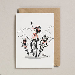 Rusty Studio Dad Bikes Riso Print Greeting Card