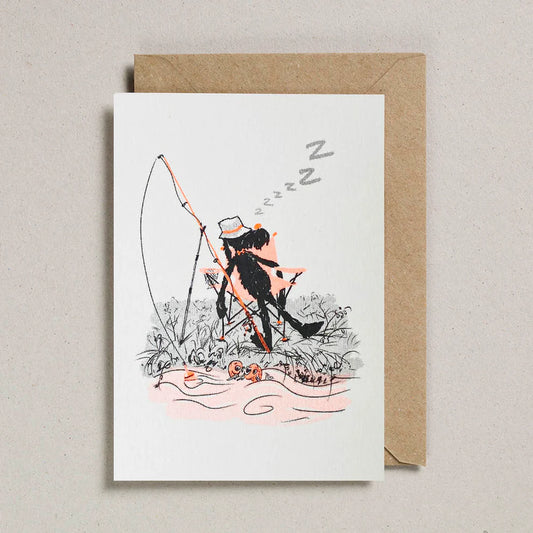 Rusty Studio Gone Fishing Riso Print Greeting Card