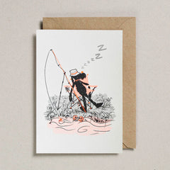 Rusty Studio Gone Fishing Riso Print Greeting Card