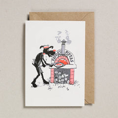 Rusty Studio Pappa's Pizza Riso Print Greeting Card