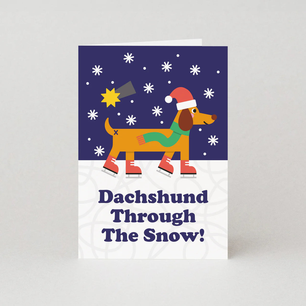 Studio Boketto Dachshund Through the Snow Christmas Card