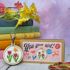 The Crafty Kit Company 'You Grow Girl!' Mini Matchbox Cross Stitch Kit