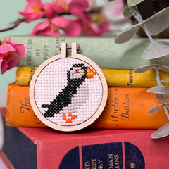The Crafty Kit Company 'I Puffin Love North Berwick' Mini Matchbox Cross Stitch Kit