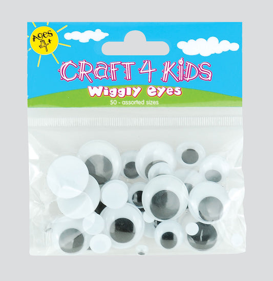 50 Assorted Wiggly Googly Eyes