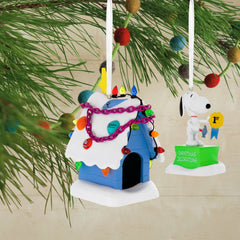 Hallmark Peanuts™ Set Of 2 Snoopy and Doghouse Ornaments