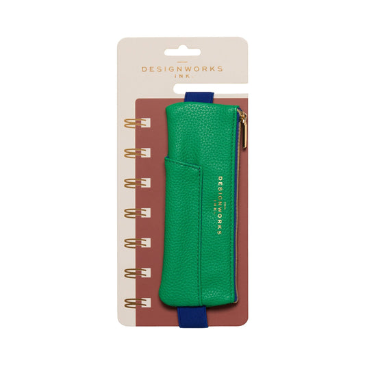 Designworks Collective Ink Pen Pouch - Bright Green + Navy