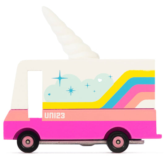 Candylab Unicorn Van Wooden Diecast Toy Car